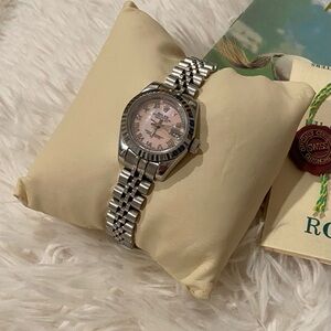 Rolex Women's Pink Oyster Date Just
